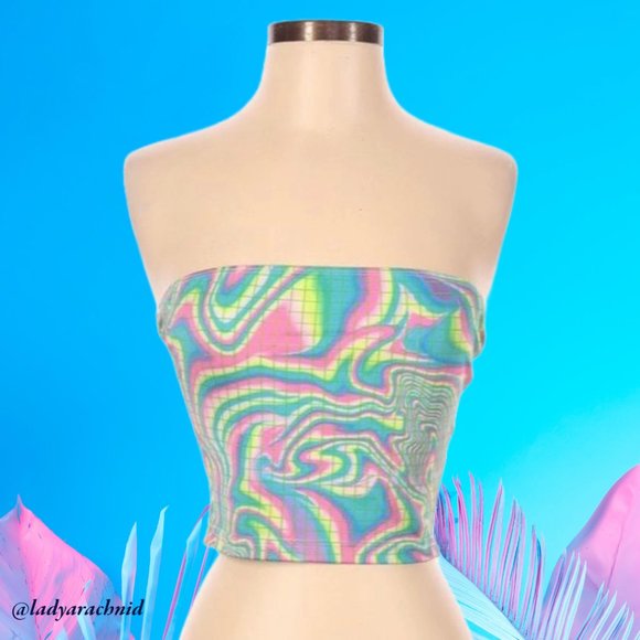 Dolls Kill Tops - CURRENT MOOD Totally Trippin' psychedelic tube top